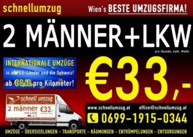Umzug Wien EUR 33,00 pro Stunde